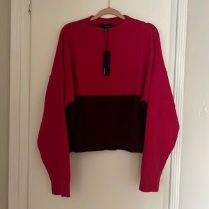 Lucy Paris Color Block Fuchsia Sweater NWT